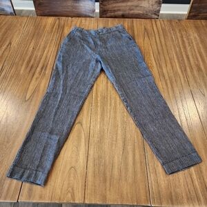 Poetry Textured Tailored Trouser ankle crop  Pants linen wool blend size 4